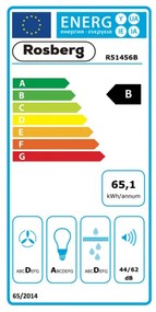 Абсорбатор за вграждане Rosberg R51456B, Телескопичен, 460 м3/ч, 2 мотора, 60 см, Инокс