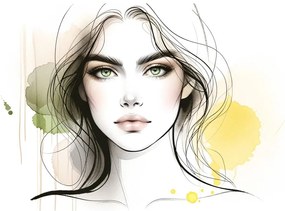 Картина на платно – Очарователно лице с акварел