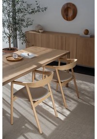 Трапезен стол от масивна дъбова дървесина със синьо-сива седалка Muna - Gazzda