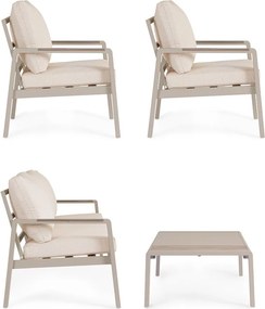 Бежов алуминиев градински комплект за отдих за 5 Elna – Bizzotto