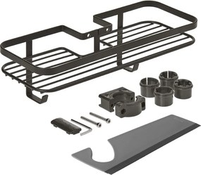 Матово черен самоносещ стоманен рафт за баня Lava - Metaltex