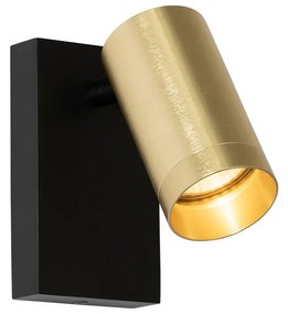 Стенна лампа черна със злато регулируема с ключ - Jeana Luxe