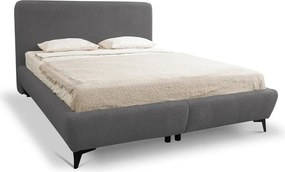 Тъмносиво двойно тапицирано легло с място за съхранение и включена подматрачна рамка 160x200 cm Makapu – Makamii