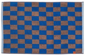 Синьо-кафяв килим за баня от органичен памук 50x80 cm Retro – Mette Ditmer Denmark