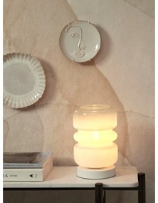 Бяла настолна лампа със стъклен абажур (височина 23 cm) Verona – it's about RoMi