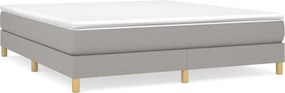 3120630 vidaXL Рамка за легло с пружини, светлосива, 180x200 см, плат