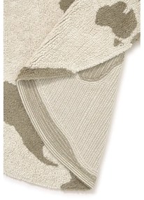 Ръчно изработен памучен детски килим подходящ за пране в зелен и кремав цвят ø120 cm World Map – Lorena Canals