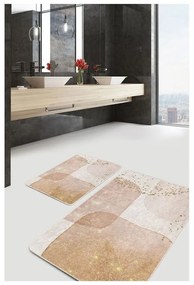 Бежови кадифени килими за баня в комплект от 2 бр. 60x100 cm – Mila Home