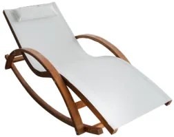 Дървен шезлонг с текстилен тип люлка 172 x 72 x 70cm