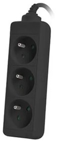 Разклонител LANBERG, 2500W, 1.5 метра, 3 контакта, Защита за деца, Черен