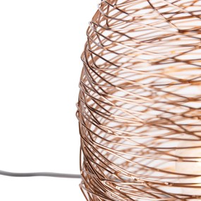 Дизайнерска настолна лампа мед с черно 30 см - Sarella