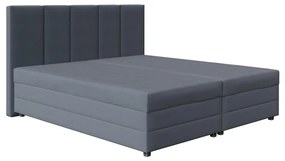 Тапицирано легло с пружинен матрак и пространство за съхранение ISABEL 160x200 сив