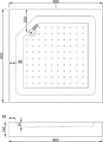 Mexen Rio квадратна душ кабина 90 x 90 см, прозрачна, златна + душ подложка,