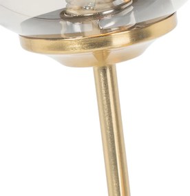 Модерна настолна лампа златиста 2-лампа с димно стъкло - Атина