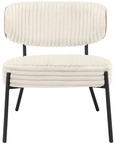 Кремав фотьойл с табуретка от рипсено кадифе Jerry – Støraa