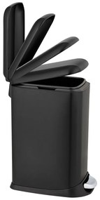 Матово черно стоманено кошче за боклук с педал 20 l Design – Wenko