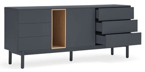 Тъмно сив нисък скрин 180x76 cm Corvo - Teulat