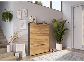 Тъмносив шкаф за обувки с панти в дъб Wildomar - Germania