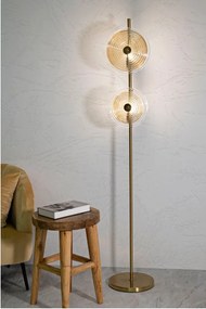 Подова лампа в златист цвят със стъклен абажур (височина 170 cm) Venice – Mauro Ferretti