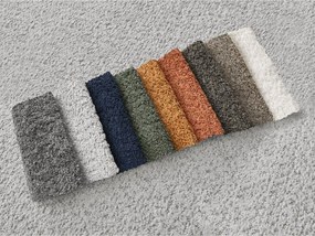 Светлосив ъглов диван от прежда с примки от букле (ляв ъгъл) Azra – Bobochic Paris