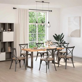 4013179 vidaXL Крака за трапезна маса, U-образни, 2 бр., естествена стомана, 50 x (72-73) см, стомана