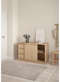 Скрин от дъбов декор с плъзгащи се врати в естествен цвят 119x76x50 cm Naia – Tvilum