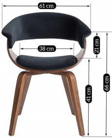 Тапициран кадифен фотьойл GARY - различни цветови варианти златен дъб - сив