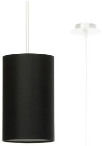 Черно висящо осветително тяло с текстилен абажур ø 15 cm Volta – Nice Lamps