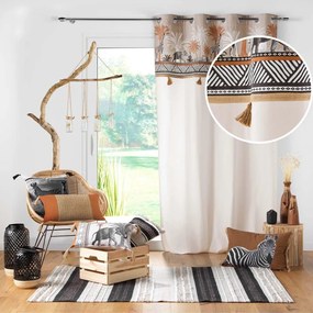 Памучно перде в кафяв и естествен цвят 140x240 cm Kenya Lodge – douceur d'intérieur