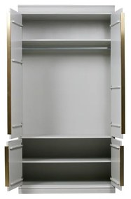 Светлосив гардероб от масивен бор 110x215x62 cm Organize – WOOOD