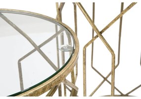 Кръгли странични маси със стъклен плот в комплект от 2 броя ø 42 cm Tunisi - Mauro Ferretti