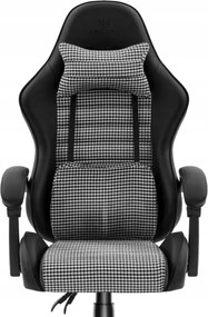 Ергономичен офис стол HC-1003 с лумбална опора в черно и бяло