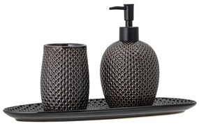Сив керамичен комплект аксесоари за баня Hrin – Bloomingville