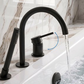 Смесител за Вана с 3 Отвора Rea Lungo Black