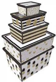 Horecano - Комплект кутии за съхранение 5бр - Trend Box Pineapple