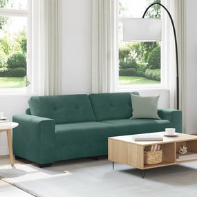 4105136 vidaXL Диван за 3-ма тъмнозелен 180 см от кадифе