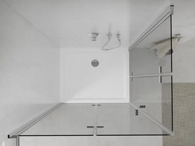 Mexen Lima Душ кабина Duo сгъваема 80 x 70 см, прозрачна, хром + тава Flat