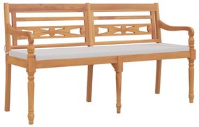 319148 vidaXL Пейка Батавия с възглавница, 150 см, тик масив