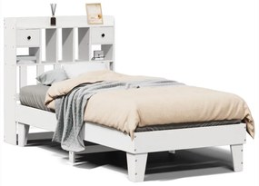 3308853 vidaXL Рамка за легло без матрак, бял, 90x200 см, бор масив