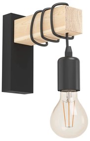 Стенна лампа в черен и естествен цвят TOWNSHEND – EGLO