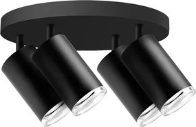 LED RGBW димируемо точково осветително тяло за баня TURYN 4xGU10/6W/230V IP44 черно