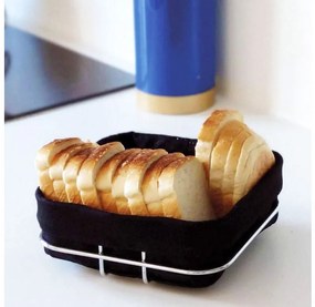 Панер за хляб OLIVER BROWN OB-1225-A, 21х21х8.5 см, Метал, Текстил, Хром/черен