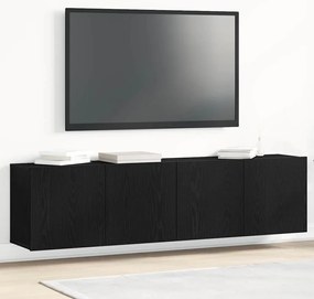 862197 vidaXL ТВ шкафове, 2 бр., черен дъб, 160x30x41 см, инженерно дърво