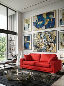 Диван Matrix Триместен-230φ 90β εκ.-Κόκκινο