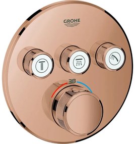 Термостатичен вграден кран 3 изхода Grohe I-Bronze Glossy