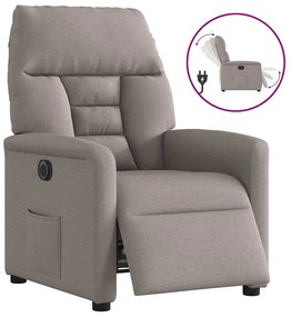 3303019 vidaXL Електрически реклайнер стол, таупе, текстил