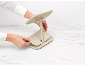 Огледало с поставка за принадлежности Brabantia ReNew 1006271, 28.3х20х12.6 см, Неплъзгаща се основа, 360° регулиране, Бежов