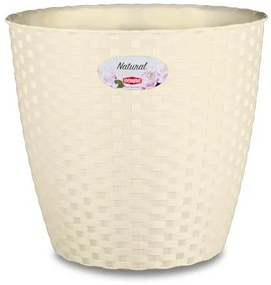 Stefanplast - Кръгла кашпа Natural Line 14 см - крема