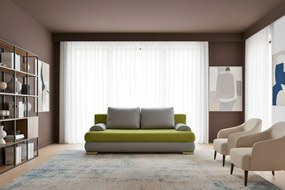 Диван-легло Рибод-Сиво - Светло Зелено