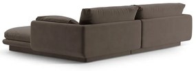 Кафяв кадифен ъглов диван (ляв ъгъл) Torino – Micadoni